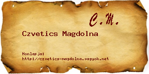 Czvetics Magdolna névjegykártya