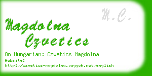 magdolna czvetics business card